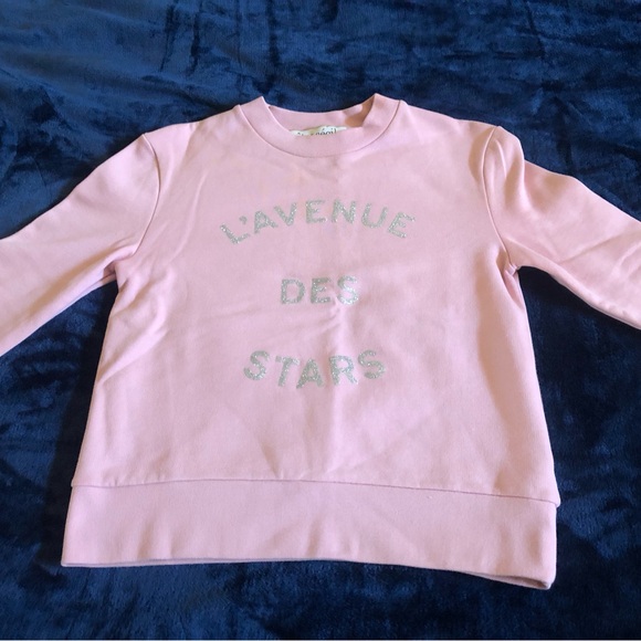 Etre Cecile soft pink cotton sparkly sweatshirt XS pre owned! - Picture 3 of 6